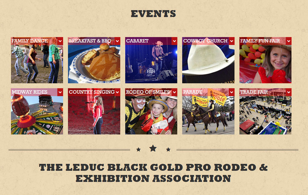 Leduc Black Gold Rodeo website designed by Industrial NetMedia/Creative101