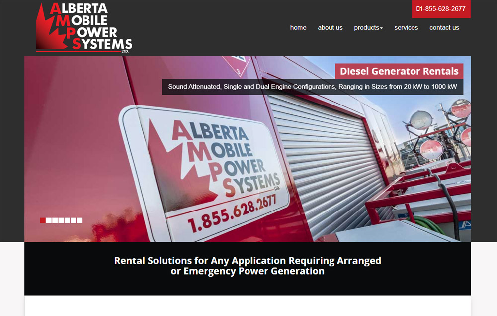 AB Mobile Power home page - website designed by Industrial NetMedia/Creative101