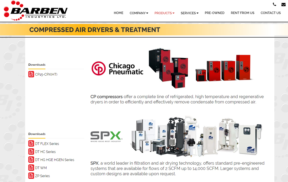 Barben Industries - website designed by Industrial NetMedia/Creative101